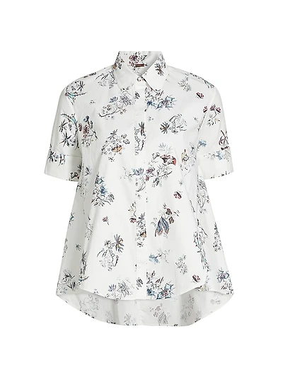 Floral Poplin Trapeze Shirt