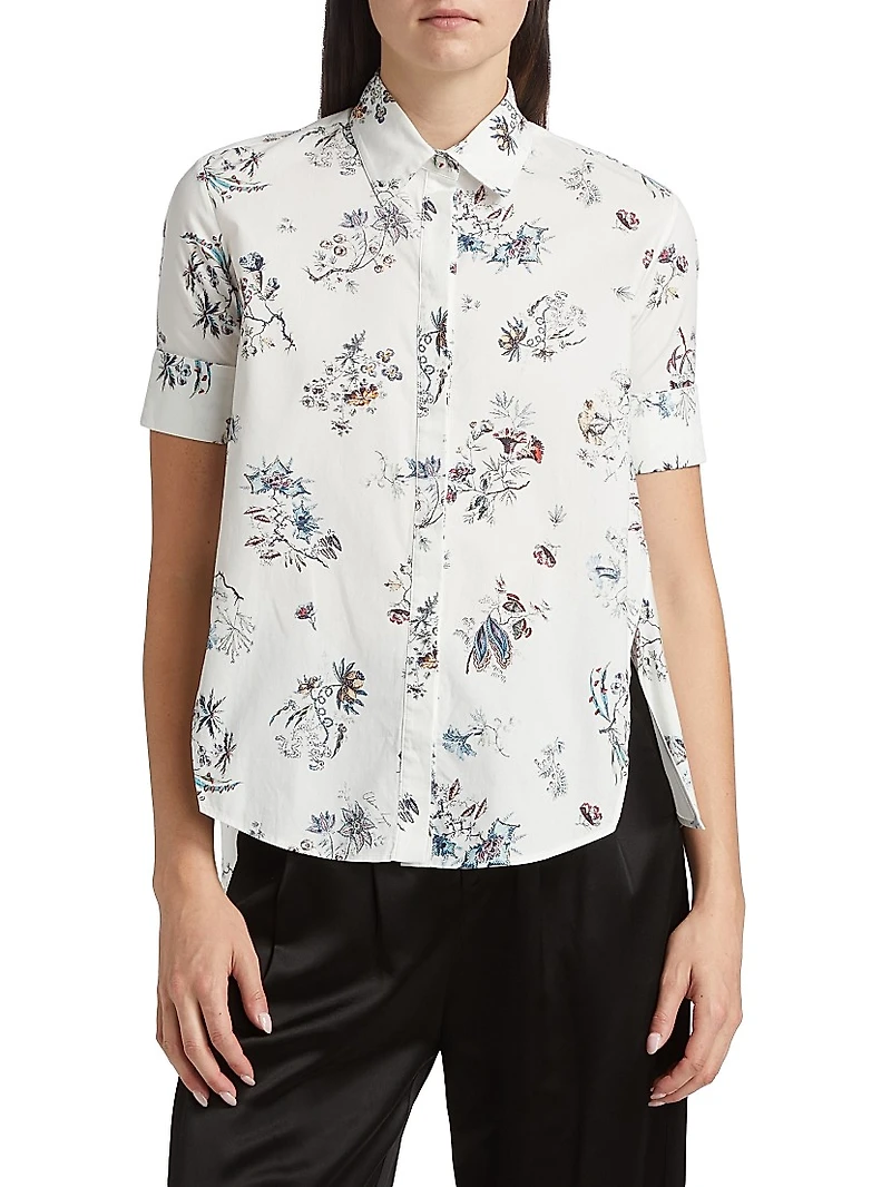 Floral Poplin Trapeze Shirt