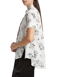 Floral Poplin Trapeze Shirt