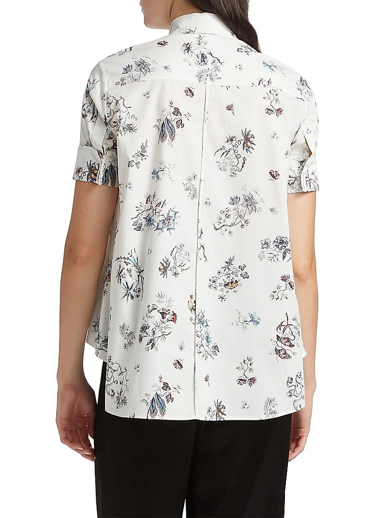 Floral Poplin Trapeze Shirt