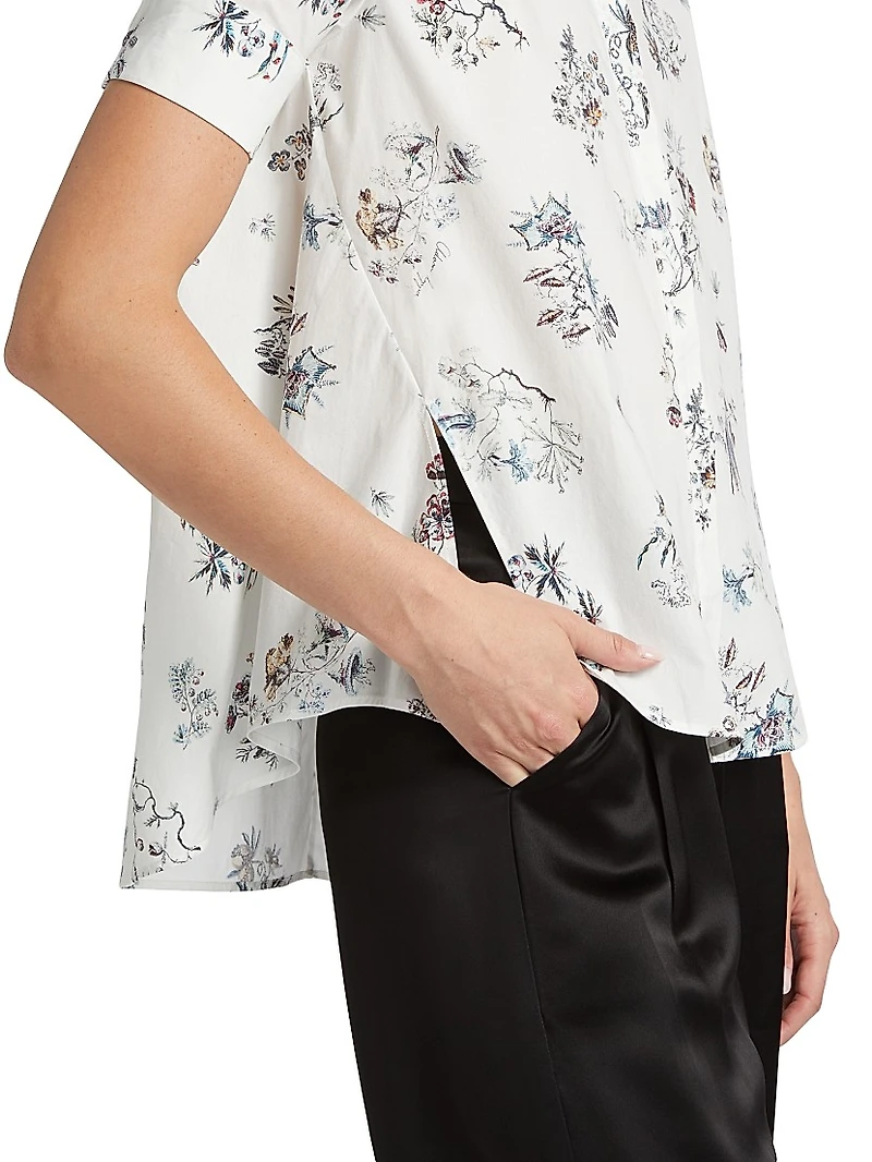 Floral Poplin Trapeze Shirt