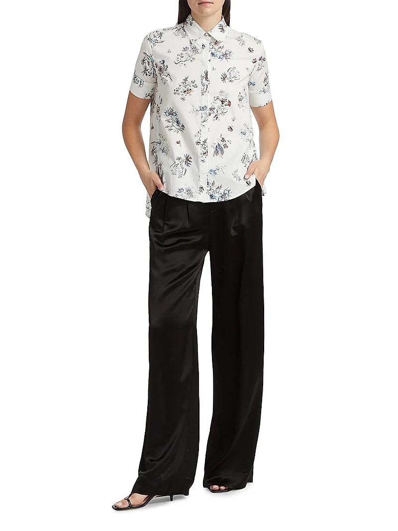 Floral Poplin Trapeze Shirt