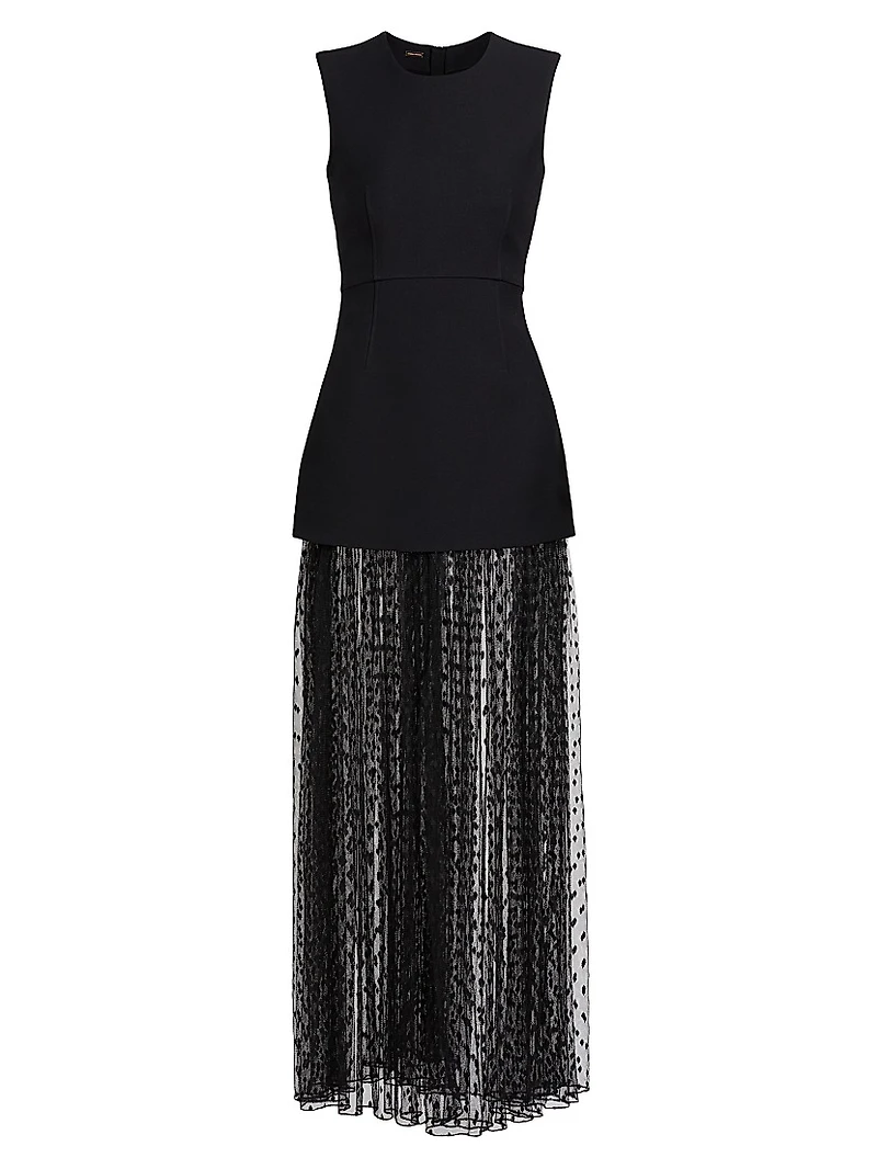 Layered Peplum Silk-Blend Dress