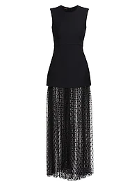 Layered Peplum Silk-Blend Dress