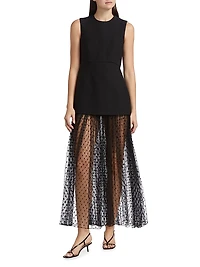 Layered Peplum Silk-Blend Dress