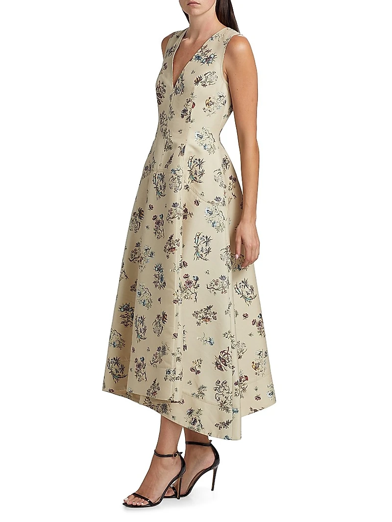 Floral Silk-Blend Maxi Dress