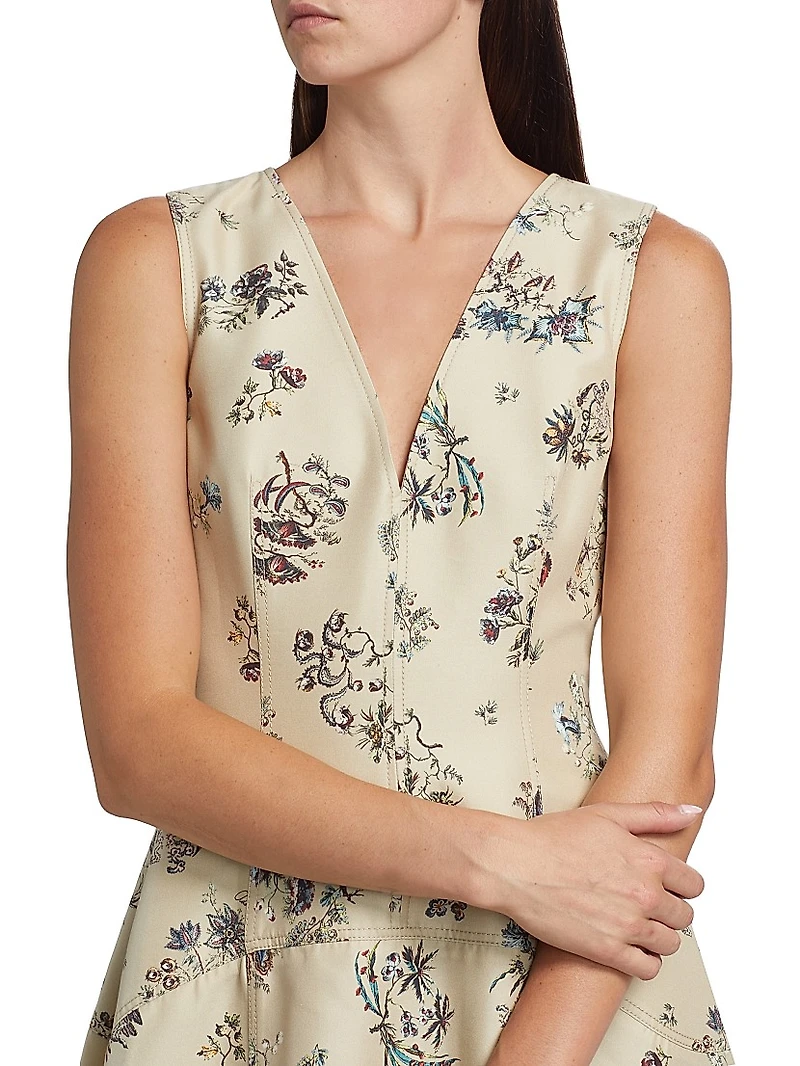 Floral Silk-Blend Maxi Dress