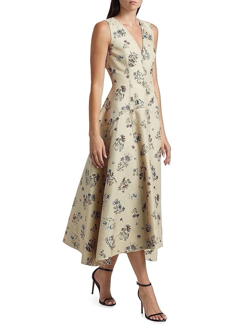 Floral Silk-Blend Maxi Dress