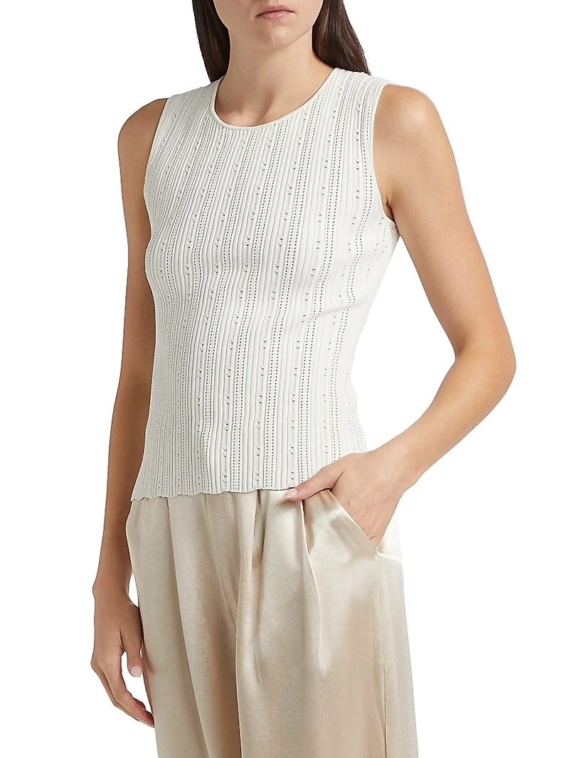 Pointelle Jacquard Top