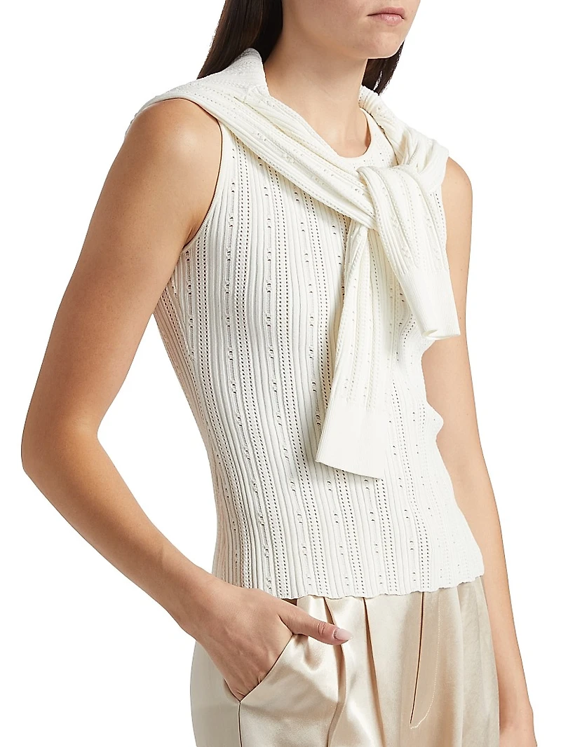 Pointelle Jacquard Top