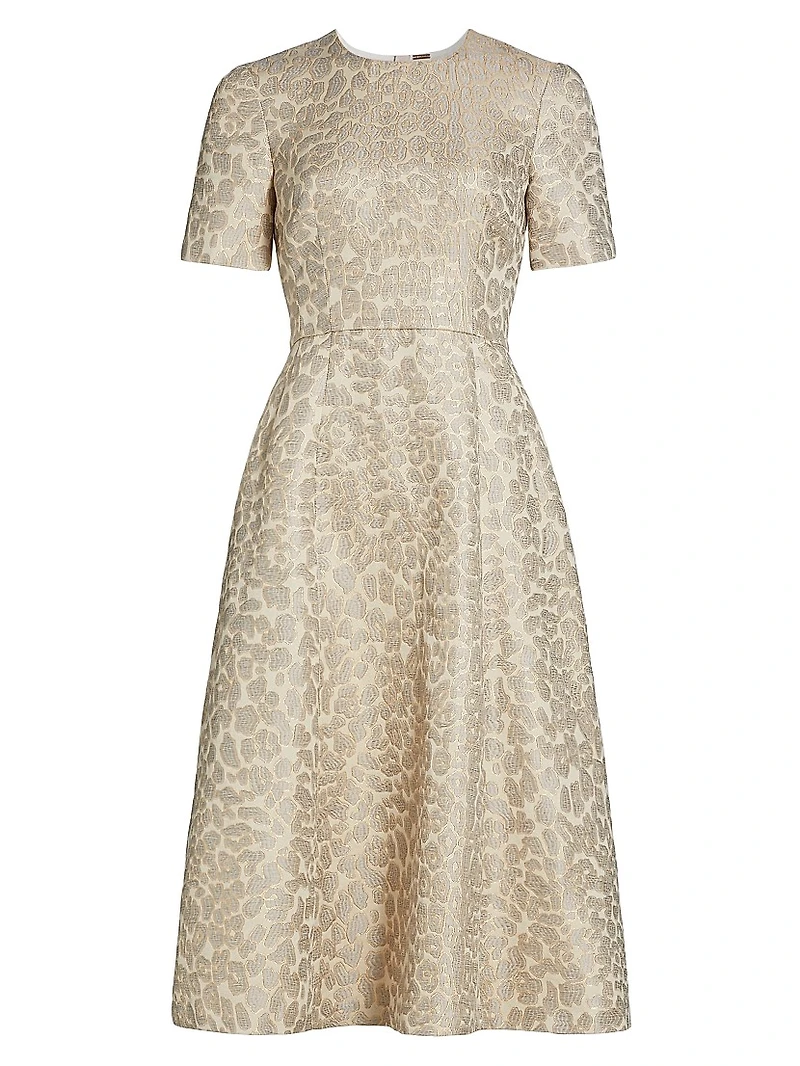 Evangeline Leopard Jacquard Dress
