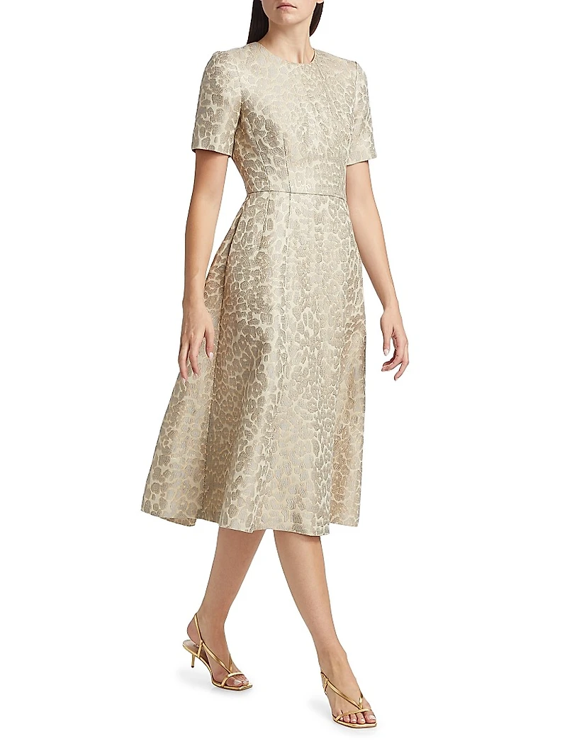Evangeline Leopard Jacquard Dress