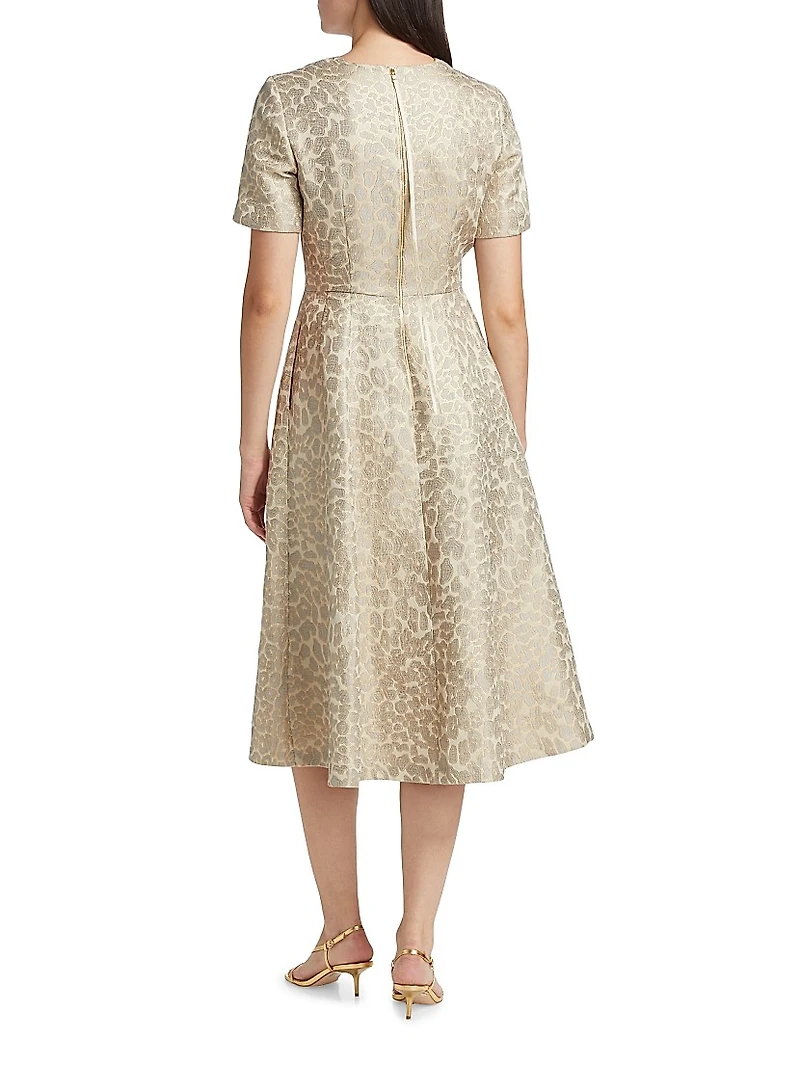 Evangeline Leopard Jacquard Dress