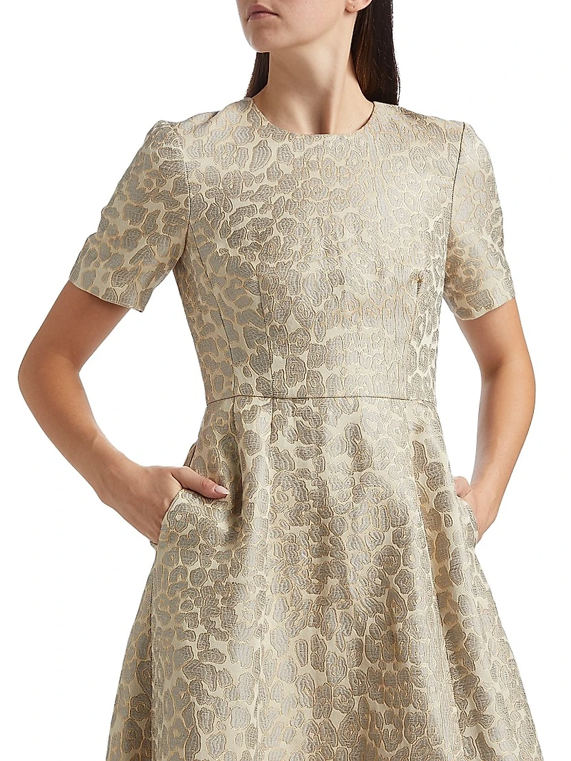 Evangeline Leopard Jacquard Dress
