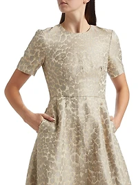 Evangeline Leopard Jacquard Dress