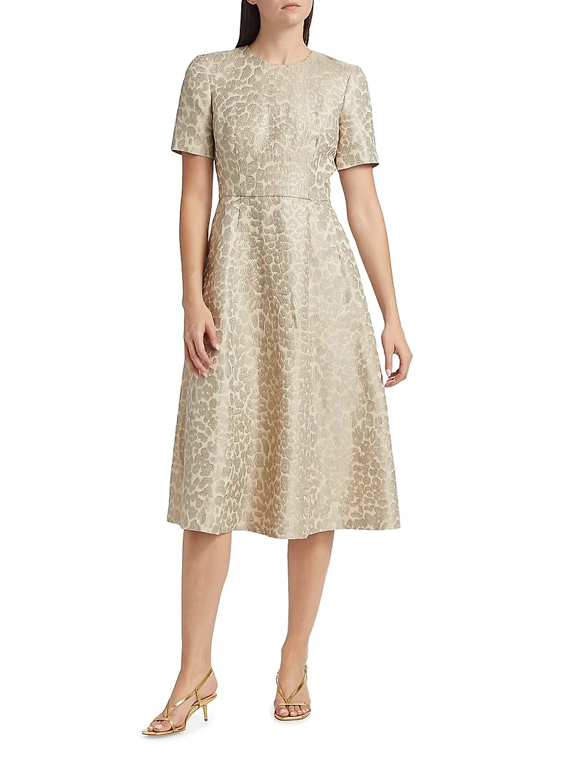 Evangeline Leopard Jacquard Dress