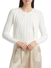 Pointelle Jacquard Cardigan