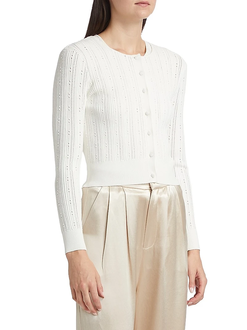 Pointelle Jacquard Cardigan