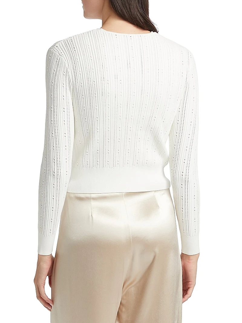 Pointelle Jacquard Cardigan