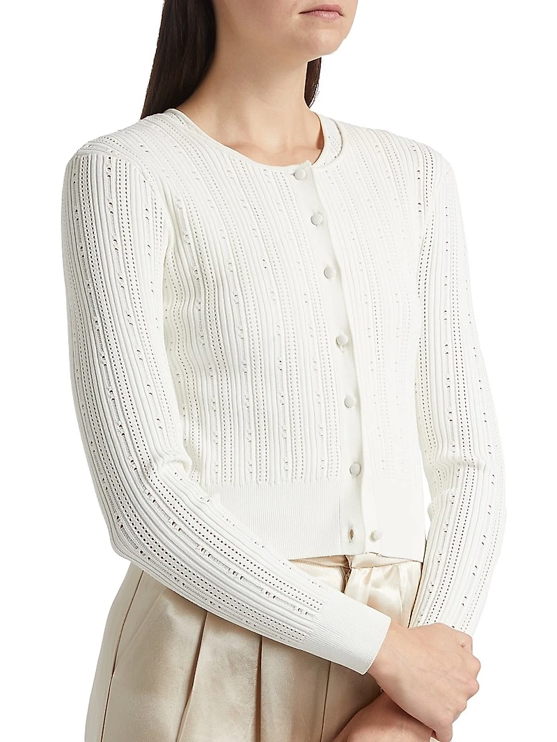 Pointelle Jacquard Cardigan