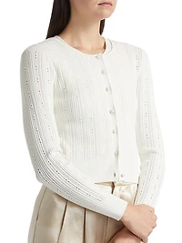 Pointelle Jacquard Cardigan