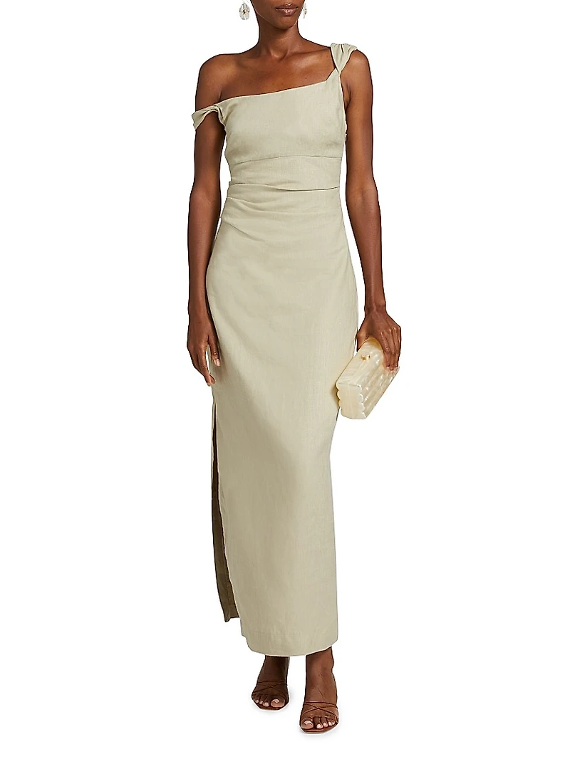 Tamara Twist Linen Maxi Dress