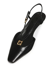 Fold 35MM Leather Slingback Pumps