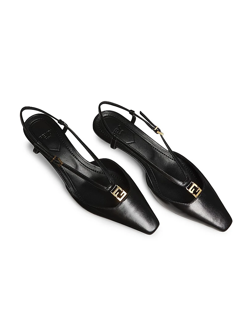 Fold 35MM Leather Slingback Pumps