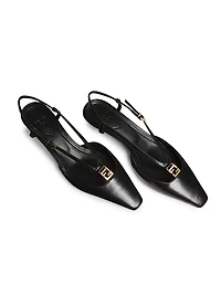 Fold 35MM Leather Slingback Pumps