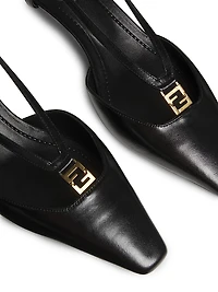 Fold 35MM Leather Slingback Pumps