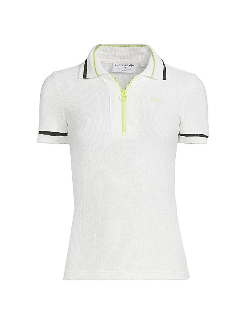 Knit Half-Zip Polo Top