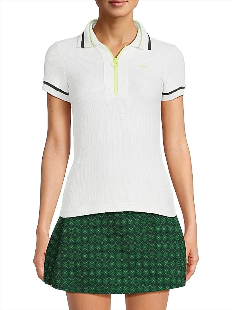 Knit Half-Zip Polo Top