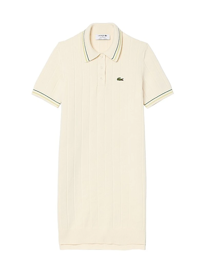 Rib-Knit Polo Minidress