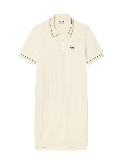Rib-Knit Polo Minidress