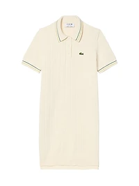 Rib-Knit Polo Minidress
