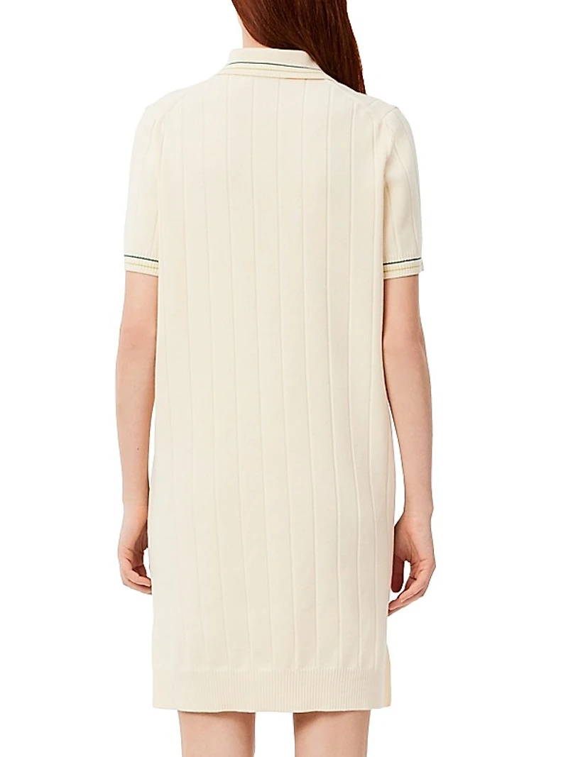 Rib-Knit Polo Minidress