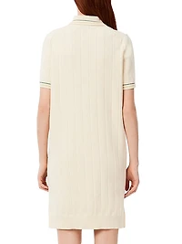 Rib-Knit Polo Minidress
