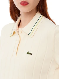 Rib-Knit Polo Minidress