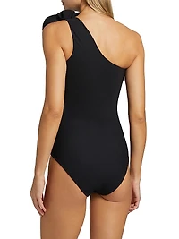 Ghita Rosette One-Shoulder One-Piece Swimsuit