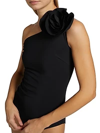 Ghita Rosette One-Shoulder One-Piece Swimsuit