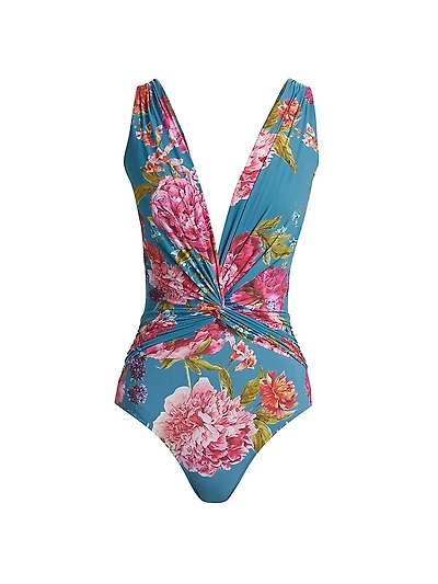Almea Floral Twist One-Piece Swimsuit