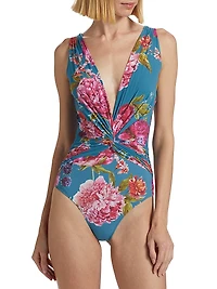 Almea Floral Twist One-Piece Swimsuit