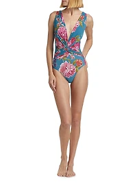 Almea Floral Twist One-Piece Swimsuit