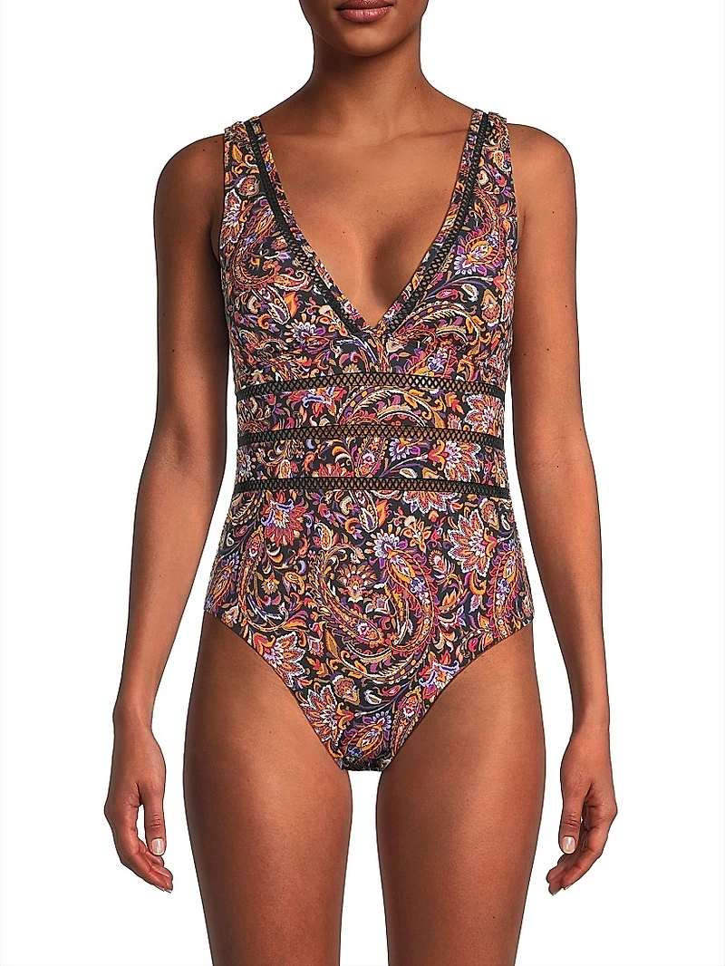 Lana Paisley Print One-Piece Swimsuit