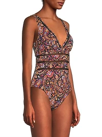 Lana Paisley Print One-Piece Swimsuit