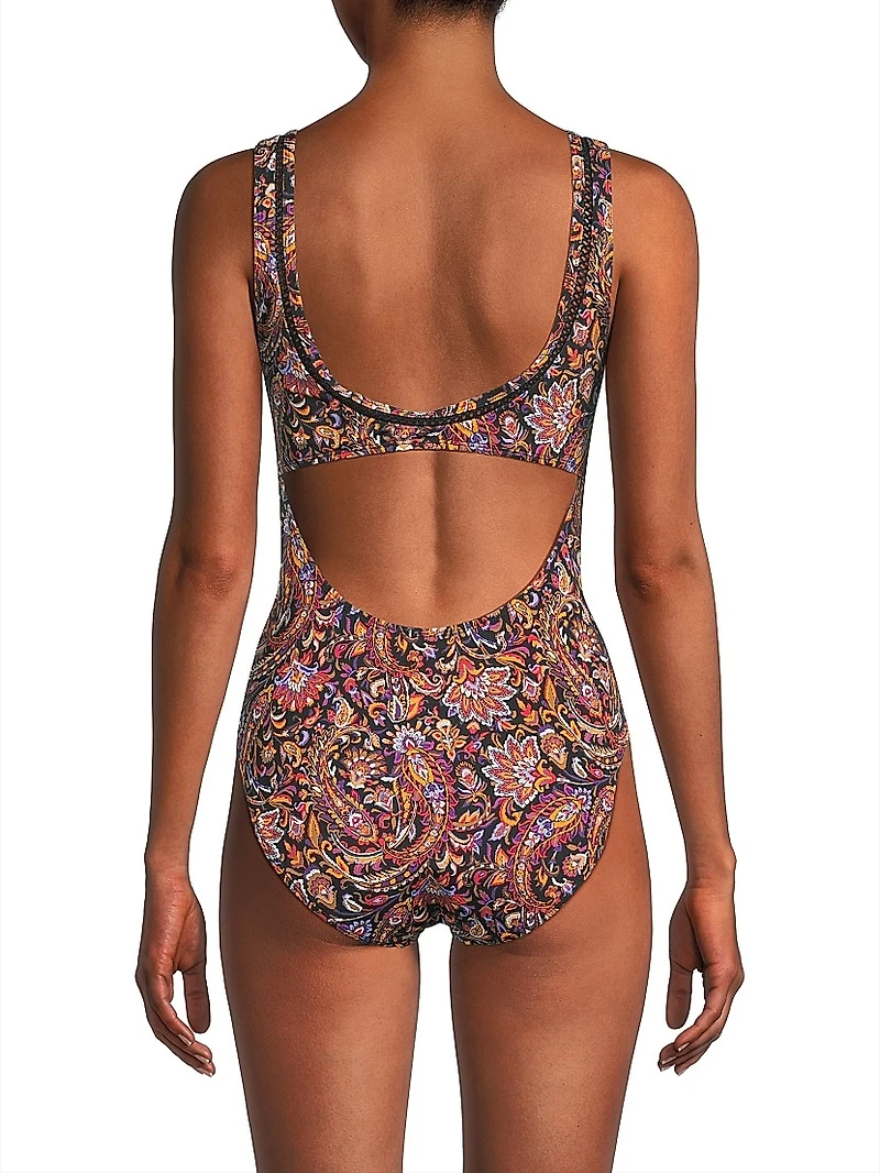Lana Paisley Print One-Piece Swimsuit