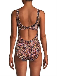 Lana Paisley Print One-Piece Swimsuit