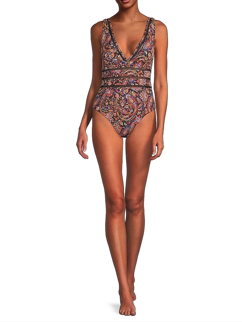 Lana Paisley Print One-Piece Swimsuit