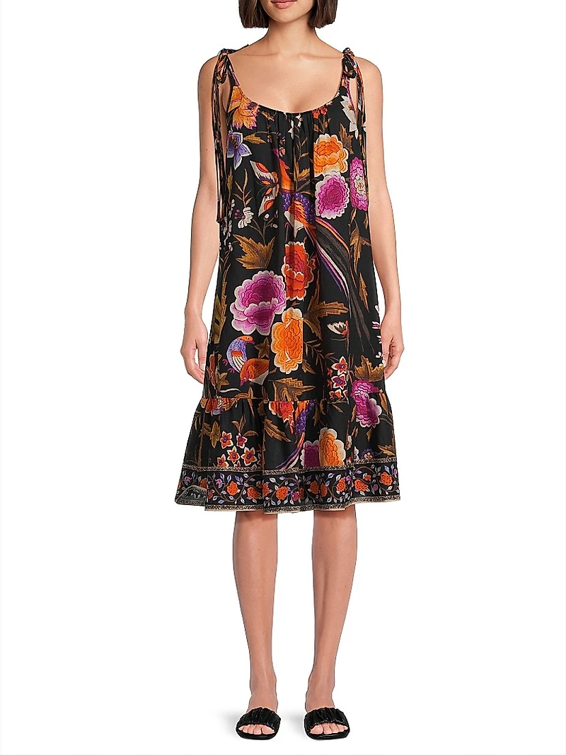 Tamara Floral Cotton Sleeveless Knee-Length Dress