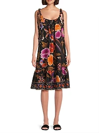 Tamara Floral Cotton Sleeveless Knee-Length Dress